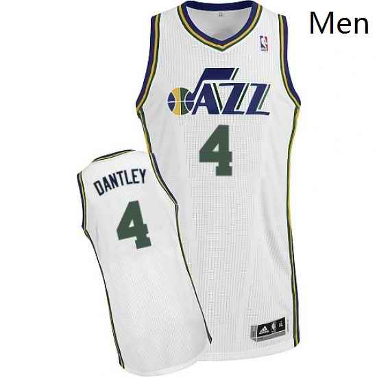Mens Adidas Utah Jazz 4 Adrian Dantley Authentic White Home NBA Jersey
